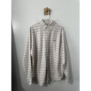 Ralph Lauren Classic Fit Pink & Green Stripes Dress Shirt Mens Size 17 36/37